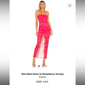 NWT Revolve H:ours Rios Maxi Dress in Strawberry Tie Dye Size Small
